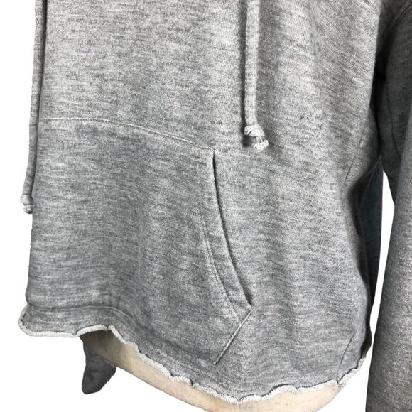 Wildfox Crop Hoodie Pullover Sweatshirt Star Print Grey Size Large - Picture 7 of 11